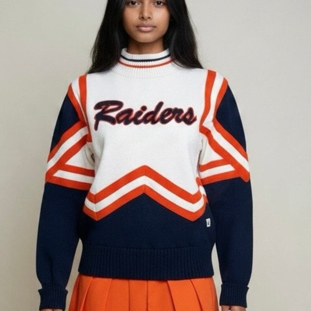 Vintage 1970s/1980s Varsity chevron cheerleading sweater Size 38